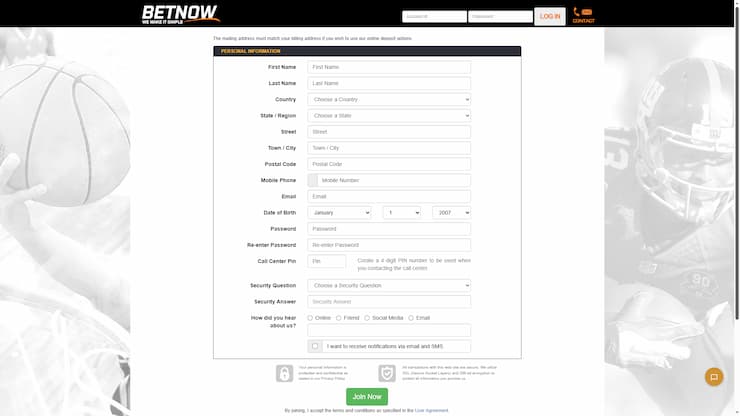 BetNow Signup Process