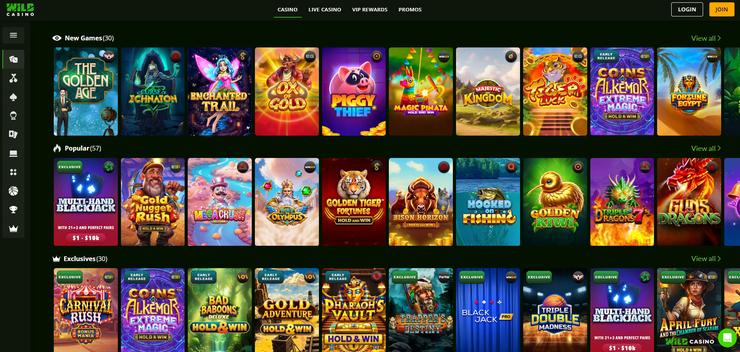 Wild CAsino one of the best Texas casino sites