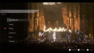 Ender Lillies: Quietus of the Knights gameplay at a candlelit respite point.