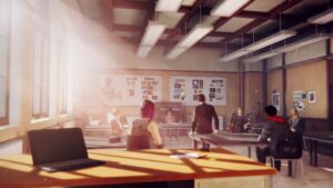 Classroom scene in Life is Strange