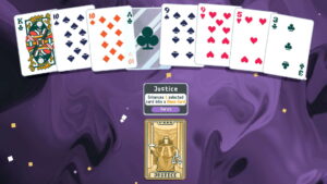 Justice Tarot card turning a selected card into Glass Card in Balatro