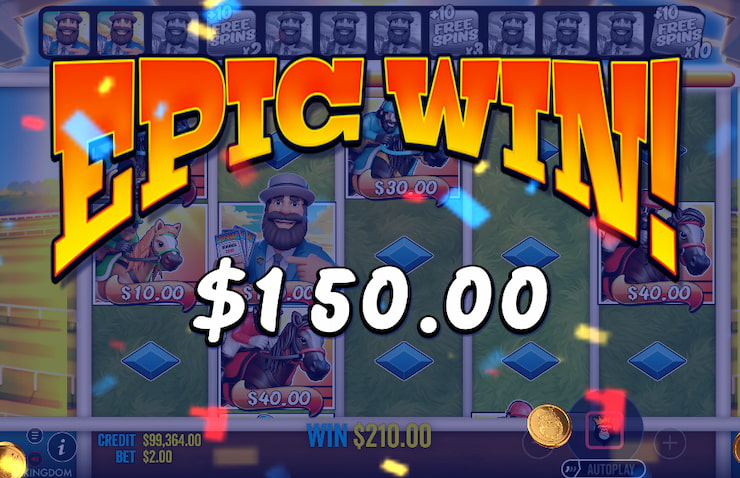 $150.00 Epic Win in Big Bass Return to the Races demo