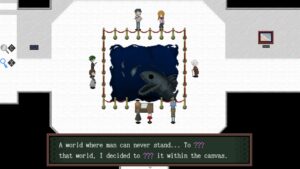 The image is a screenshot from the horror RPG Maker game Ib