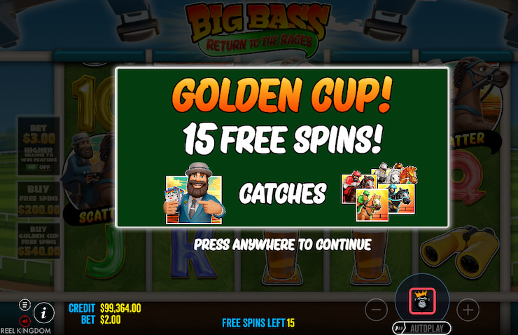 Big Bass Return to the Races Golden Cup Free Spins