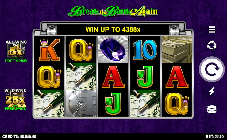 Break Da Bank Again online slot by Microgaming offering wins up to 4388x