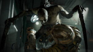 Isaac Clarke faces a monstrous Necromorph in the Dead Space Remake