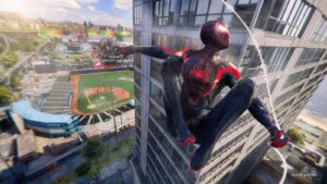 Miles Morales swings through New York in Marvel’s Spider-Man 2