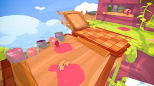 Two connected dogs solve a paint-themed puzzle in PHOGS!