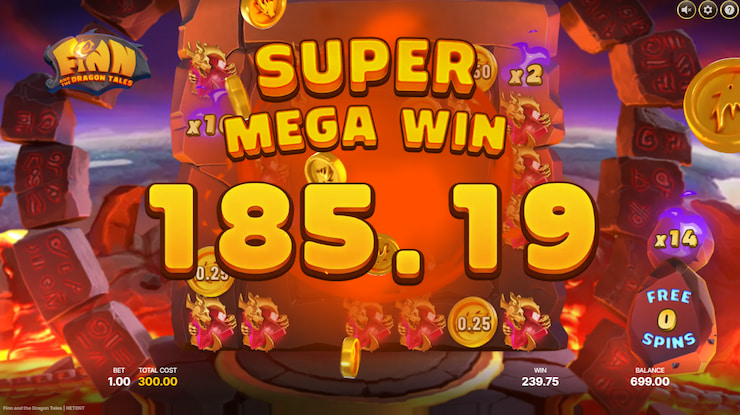 Super Mega Win in Finn and the Dragon Tales online slot
