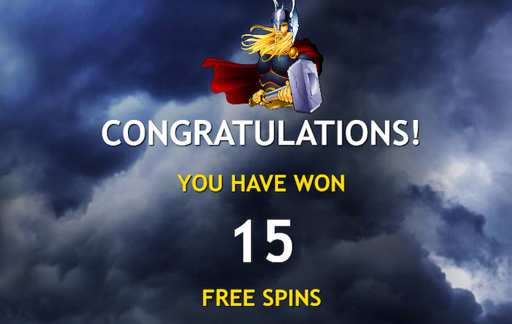 Thunderstruck slot awards 15 free spins