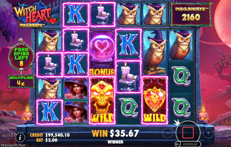 Witch Heart Megaways slot bonus rounds