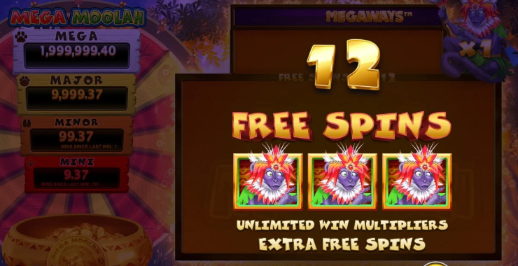 mega moolah megaways free spins