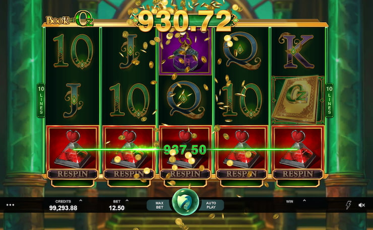 Great win worth $930.72 in the Book of Oz online slot