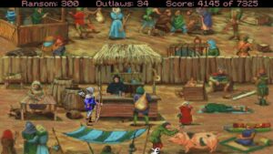 Marketplace scene in Conquests of the Longbow: The Legend of Robin Hood