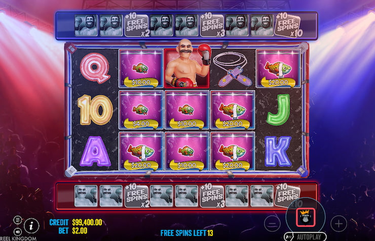 Bonus feature in big bass boxing bonus round demo slot