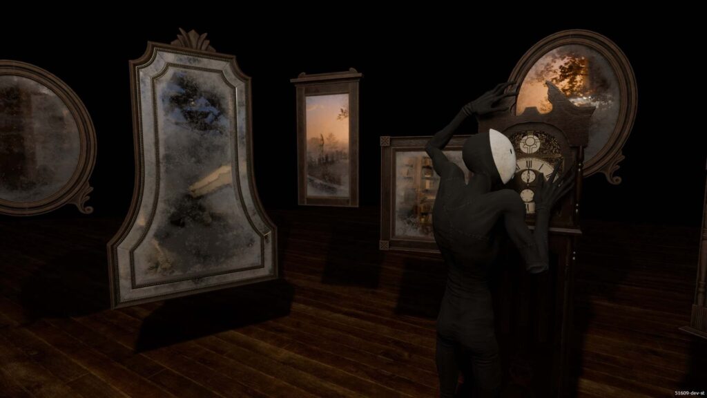 Pathologic 3 gameplay scene showing surreal town environment and psychological horror atmosphere