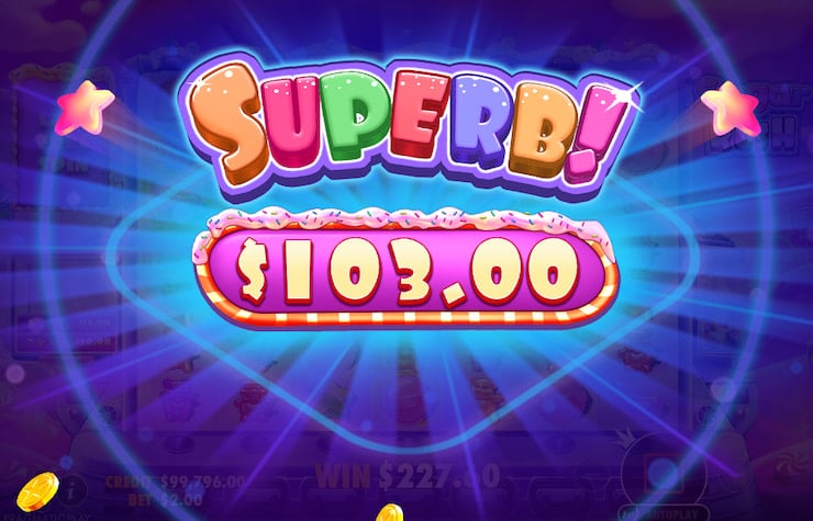 Superb win on Sugar Rush slot
