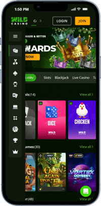 The games section on Wild Casino Arizona