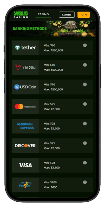 Wild Casino - A leading USA new casino for USD and crypto banking