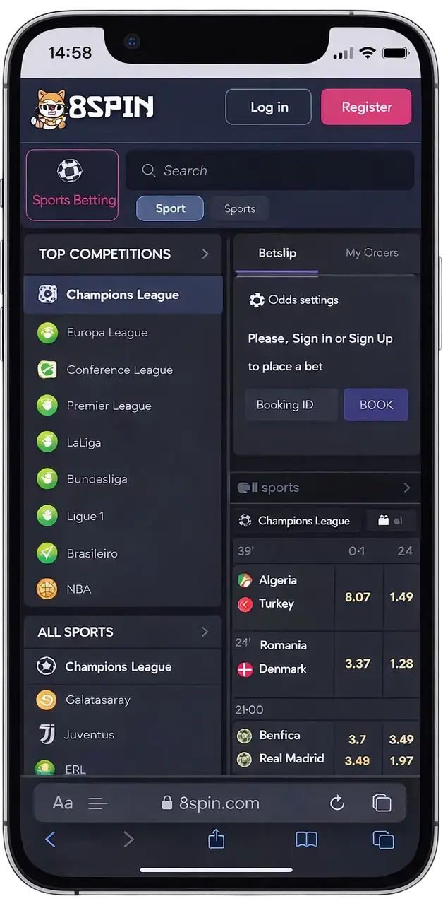 8Spin app screenshot.