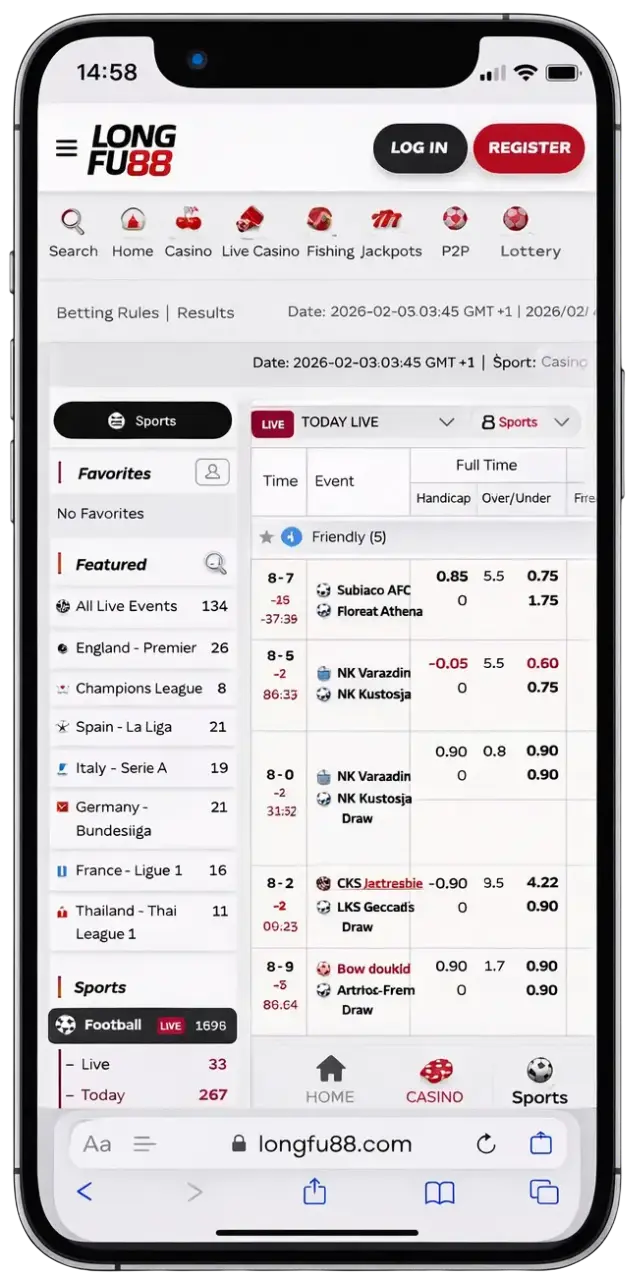 Longfu88 app screenshot.