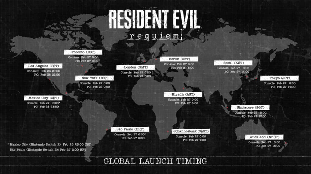resident evil requiem release times