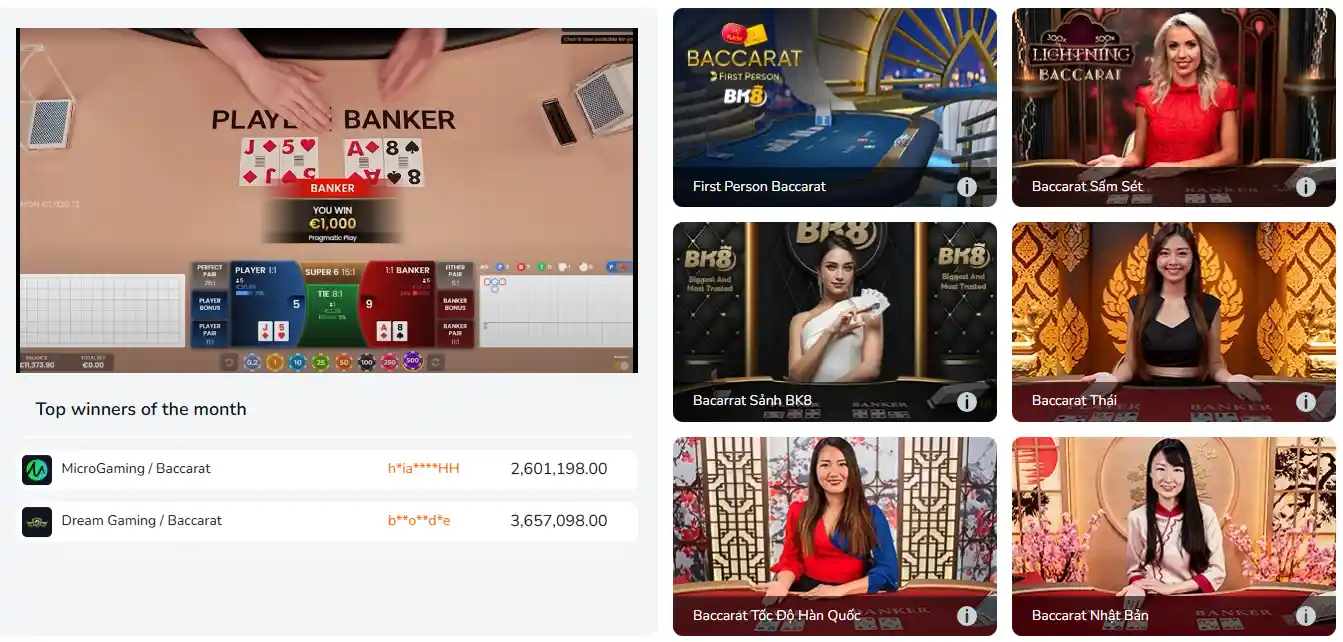 Baccarat trực tuyến