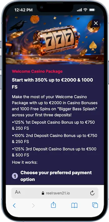 reeraven casino welcome bonus